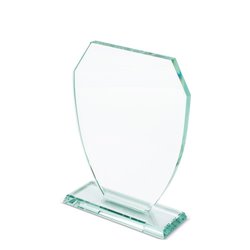 Placa de cristal mediano en forma de escudo con base y estuche imantado · Merchandising promocional de Trofeos · Koala Rojo