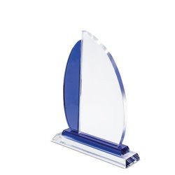 Trofeo de cristal bicolor en forma de doble vela con estuche · KoalaRojo, Artículo promocional y personalizado