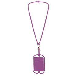 Lanyard de silicona ajustable lila o morado porta móvil y tarjetero · Merchandising promocional de Lanyards · Koala Rojo