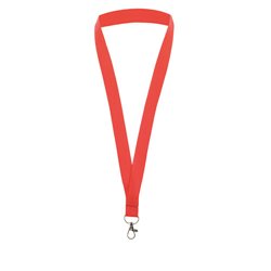 Lanyard de poliéster rojo con mosquetón metálico de 2 cm de ancho · Merchandising promocional de Lanyards · Koala Rojo