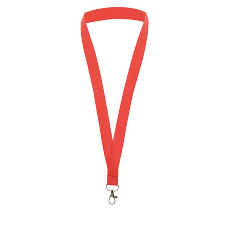 Lanyard de poliéster rojo con mosquetón metálico de 2 cm de ancho · Koala Rojo, Merchandising promocional y personalizado