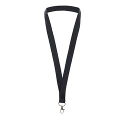 Lanyard de poliéster negro con mosquetón metálico de 2 cm de ancho · KoalaRojo, Artículo promocional y personalizado