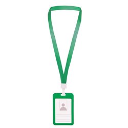 Lanyard verde con porta acreditación vertical en color a juego · KoalaRojo, Artículo promocional y personalizado