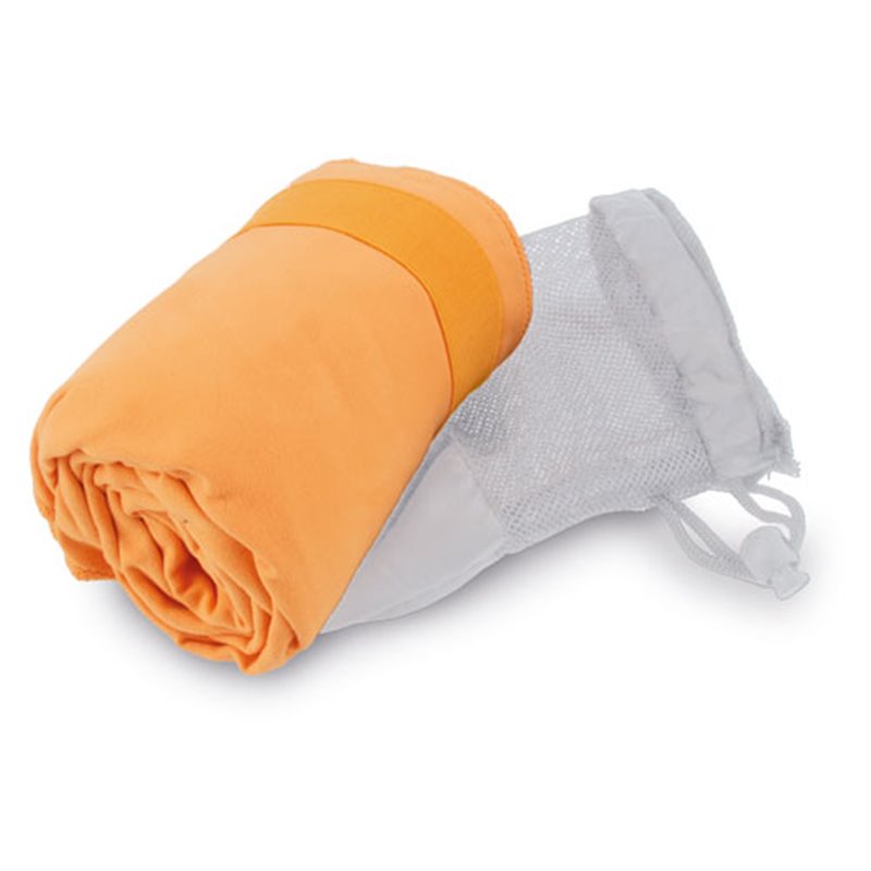 Toalla grande deporte naranja en microfibra 75x150cm colores con bolsa nylon · Koala Rojo, Merchandising promocional y personalizado