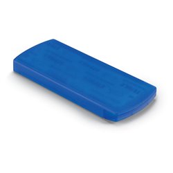 Caja de plástico azul con compartimento deslizante para tiritas · KoalaRojo, Artículo promocional y personalizado