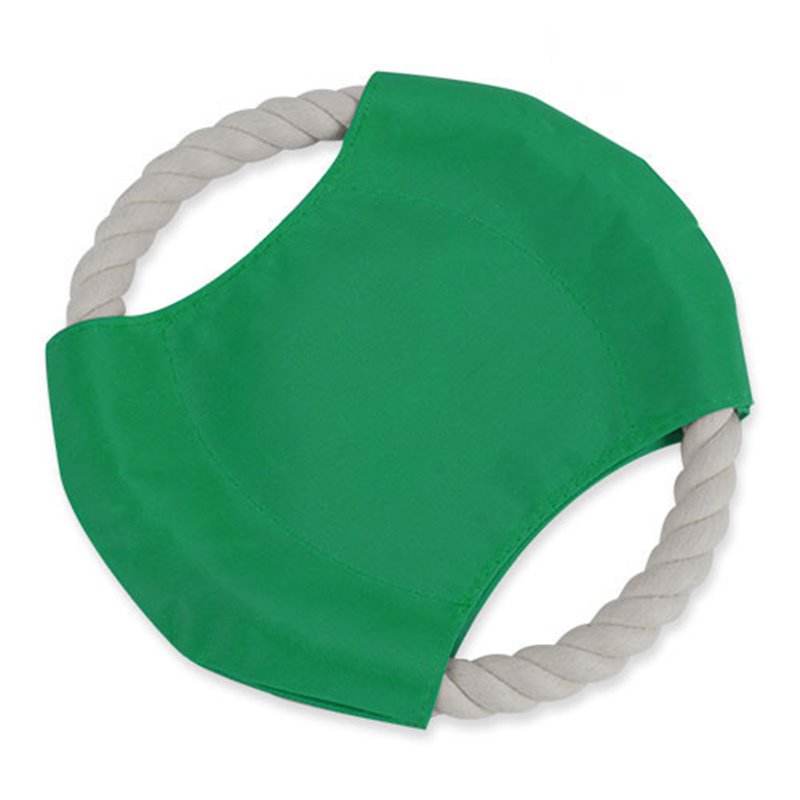 Fresbee para perros con cordón blanco en forma de aro y lona verde · Koala Rojo, Merchandising promocional y personalizado