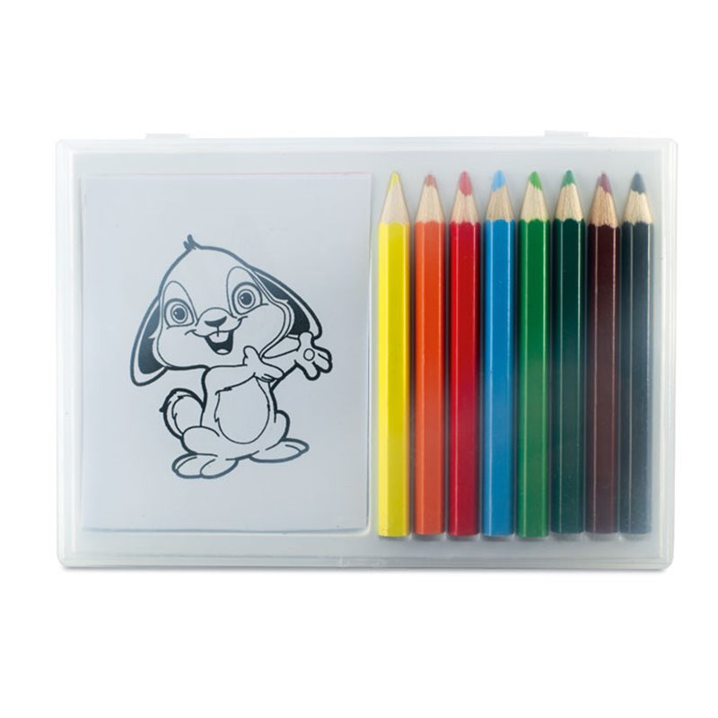 Set de plantillas con figuras para colorear y lápices de colores incluidos · Koala Rojo, Merchandising promocional y personalizado