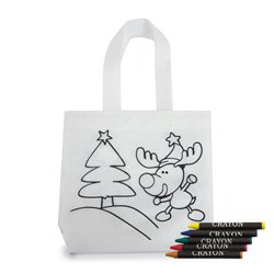 Set de 10 Bolsas de asas infantil con dibujos navideños para colorear y ceras de colores · KoalaRojo, Artículo promocional y personalizado