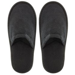 Zapatillas de rizo con suela antideslizante en negro ideal para detalle hotel o masajes · KoalaRojo, Artículo promocional y personalizado