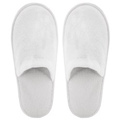 Zapatillas de rizo con suela antideslizante en blanco ideal para detalle hotel o masajes · KoalaRojo, Artículo promocional y personalizado