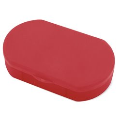 Pastillero de 3 compartimentos en forma de cápsula rojo · KoalaRojo, Artículo promocional y personalizado
