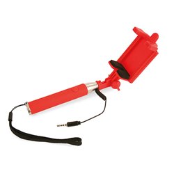 Palo selfie inox monopod plegable rojo de 15 a 60cm con zona para publicidad · Merchandising promocional de Accesorios para móvil · Koala Rojo