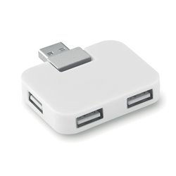 Hub plano en ABS blanco o ladrón de USB con 4 puertos USB de salida · Merchandising promocional de Tecnología · Koala Rojo