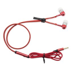Auriculares rojos de cable cremallera originales con función coger llamada · KoalaRojo, Artículo promocional y personalizado