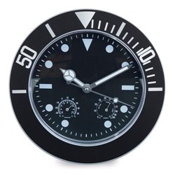 Reloj de pared negro con estación meteorológica indicador de temperatura y humedad · KoalaRojo, Artículo promocional y personalizado