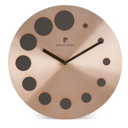 Reloj de diseño en aluminio cobrizo con esferas crecientes para horas · Merchandising promocional de Tecnología · Koala Rojo