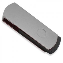Memoria USB de 8GB con carcasa plateada articulada en aluminio varios colores · KoalaRojo, Artículo promocional y personalizado