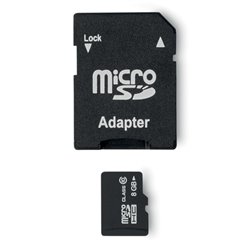 Tarjeta micro SD de 8GB con adaptador SD en carcasa PP