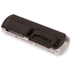 Lector de tarjetas 5 en 1 en negro. SD, MiniSD, microSD, MMC y MS con conector USB. · KoalaRojo, Artículo promocional y personalizado
