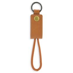 Llavero en polipiel marrón con conector Duo para transmisión de datos y carga · Merchandising promocional de Otros dispositivos · Koala Rojo