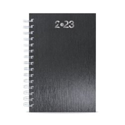Agenda tapa rígida metalizada negra de 352 páginas microperforadas 14x21cm · KoalaRojo, Artículo promocional y personalizado