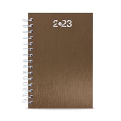 Agenda tapa rígida metalizada marrón de 352 páginas microperforadas 14x21cm · KoalaRojo, Artículo promocional y personalizado