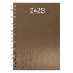 Agenda de tapa rígida en marrón metalizado de 352 páginas 17x25cm · KoalaRojo, Artículo promocional y personalizado