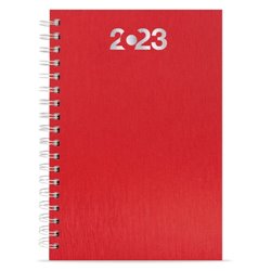 Agenda de tapa rígida en rojo metalizado de 352 páginas 17x25cm · KoalaRojo, Artículo promocional y personalizado