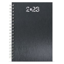 Agenda de tapa rígida en negro metalizado de 352 páginas 17x25cm · KoalaRojo, Artículo promocional y personalizado