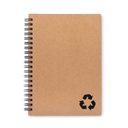 Libreta anillas de papel de piedra con tapa en cartón reciclado con detalle negro · KoalaRojo, Artículo promocional y personalizado