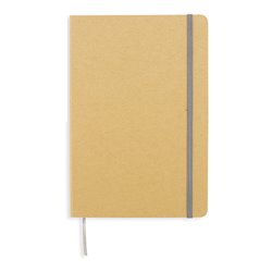 Bloc o cuaderno A5 cartón ecológico plateado con goma elástica y marcapáginas · KoalaRojo, Artículo promocional y personalizado