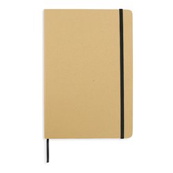 Bloc o cuaderno A5 cartón ecológico negro con goma elástica y marcapáginas · KoalaRojo, Artículo promocional y personalizado