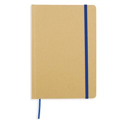 Bloc o cuaderno A5 cartón ecológico azul con goma elástica y marcapáginas · KoalaRojo, Artículo promocional y personalizado