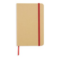 Bloc A6 de goma elástica roja en cartón ecológico con marcapáginas · KoalaRojo, Artículo promocional y personalizado