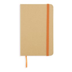 Bloc A6 de goma elástica naranja en cartón ecológico con marcapáginas · KoalaRojo, Artículo promocional y personalizado