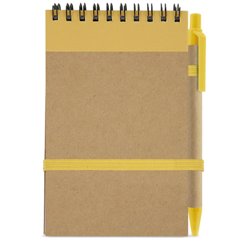 Bloc de notas vertical con tapas de cartón y amarillo con boligrafo reciclado · KoalaRojo, Artículo promocional y personalizado
