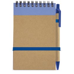 Bloc de notas vertical con tapas de cartón y azul con boligrafo reciclado · KoalaRojo, Artículo promocional y personalizado