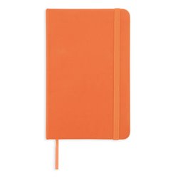 Cuaderno A6 goma elástica tapas naranjas, hojas lisas y marcapáginas · KoalaRojo, Artículo promocional y personalizado