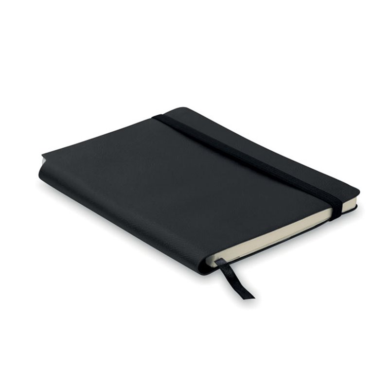 Cuaderno A5 de tapa blanda negra con bolsillo plegable en contraportada · Koala Rojo, Merchandising promocional y personalizado
