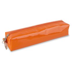 Estuche de charol naranja brillante con cremallera a juego y forma rectangular · KoalaRojo, Artículo promocional y personalizado