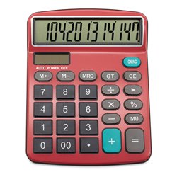Calculadora profesional extra grande 12 dígitos roja. Calculadora solar o a pilas · KoalaRojo, Artículo promocional y personalizado