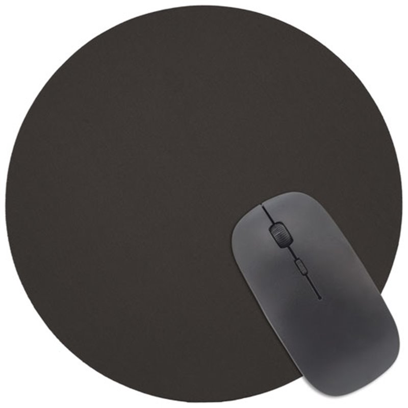 Alfombrilla redonda para ratón en negro con base caucho antideslizante Diam 20cm · Koala Rojo, Merchandising promocional y personalizado