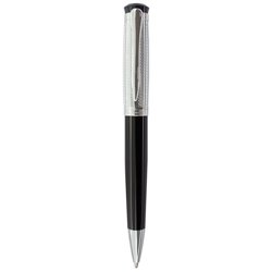 Bolígrafo con estilo moderno en combinado negro con metal brillante texturizado · KoalaRojo, Artículo promocional y personalizado