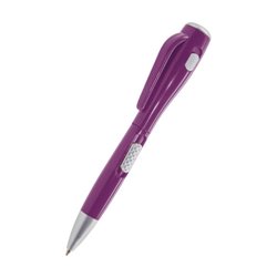 Bolígrafo linterna lila o morado con linterna Led integrada en parte superior · KoalaRojo, Artículo promocional y personalizado