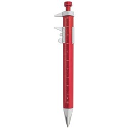 Bolígrafo escalímetro acabado metalizado en rojo y plateado · KoalaRojo, Artículo promocional y personalizado