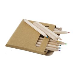 Cajita de 12 lápices de colores en madera natural · KoalaRojo, Artículo promocional y personalizado