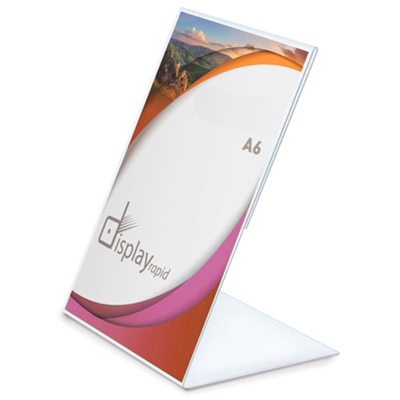 Portamenús o portagráficas inclinado A6 Vertical de sobremesa en PVC  · Koala Rojo, Merchandising promocional y personalizado