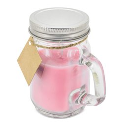 Vela aromática rosas en mini jarra con tapa metálica y cordón yute con etiqueta · KoalaRojo, Artículo promocional y personalizado