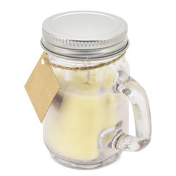 Vela aromática vainilla en mini jarra con tapa metálica y cordón yute con etiqueta · KoalaRojo, Artículo promocional y personalizado