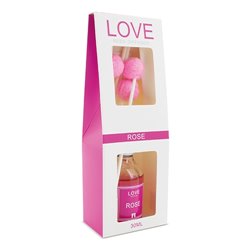Ambientador de varilla pom pom con frasco de 30 ml con fragancia rosas · KoalaRojo, Artículo promocional y personalizado